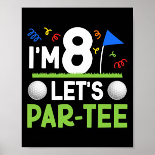 Póster 8.º golfista de fiesta de cumpleaños