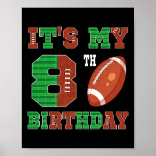 Póster 8.º tema del fútbol de cumpleaños 8 años
