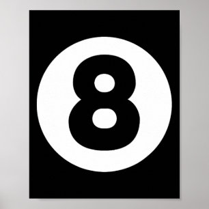 Póster 8 Ball Billiards Lazy Halloween Disstume divertida