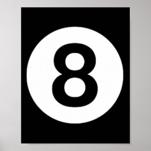 Póster 8 Ball Billiards Pool Table Costume Ocho Ball
