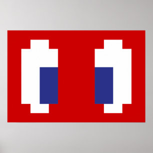 Póster 8 Bit Pixel Manga Eyes