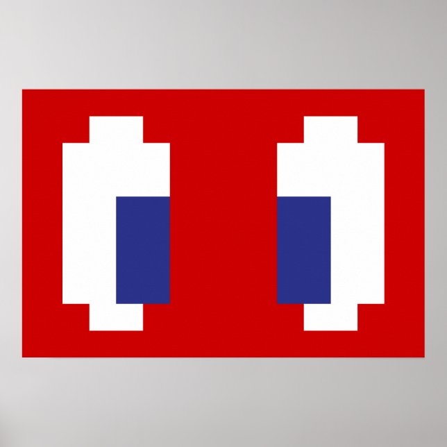 Póster 8 Bit Pixel Manga Eyes (Frente)
