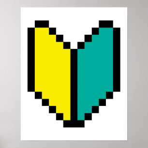 Póster 8 Bit Pixel Wakaba / Marca de Principiante