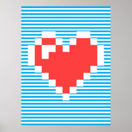 Póster 8 Bits Corazón