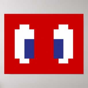 Póster 8 bits Pixel Manga Eyes