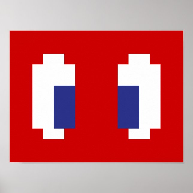 Póster 8 bits Pixel Manga Eyes (Frente)