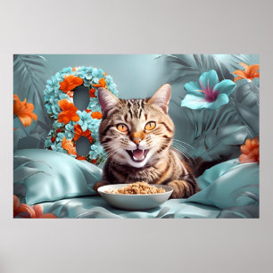 Póster 8 de marzo Día de la Mujer u octavo cumpleaños Flo