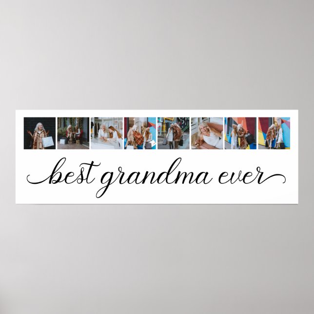 Póster 8 Mejor Abuela de Collage de fotos (Frente)
