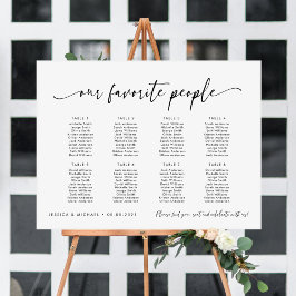 Póster 8 Mesas Plan de mesa de nuestros invitados favorit