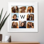 Póster 8 Personalizado de Collage de fotos Monograma Blan<br><div class="desc">Puedes usar fotos de Instagram para este diseño. Utilice 8 imágenes cuadradas para crear un regalo único y personal. O puedes mantener al cachorro hipster y hacer un keepsake de moda. Si necesita ajustar las imágenes,  haga clic en la herramienta personalizar para realizar cambios.</div>