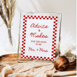Póster 8 x 10" Consejos y deseos de ducha de novia manusc<br><div class="desc">Rótulo de consejos y deseos de 8 x 10" Este divertido consejo y seña de deseos presenta un borde a cuadros con letra manuscrita. Concuerda fácilmente con cualquier tema y es perfecto para una ducha de novia o un boda. Los colores del borde y el texto son editables!</div>