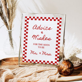 Póster 8 x 10" Consejos y deseos de ducha de novia manusc