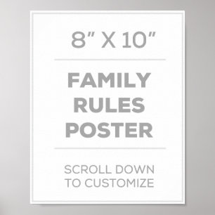 Póster 8" x 10" familia gobierna el poster