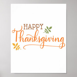 Póster 8 x 10 imprimibles - acción de gracias feliz