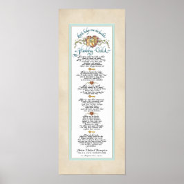 Póster 8 x 20 Construir un niño sano, Parchment Aqua Blue