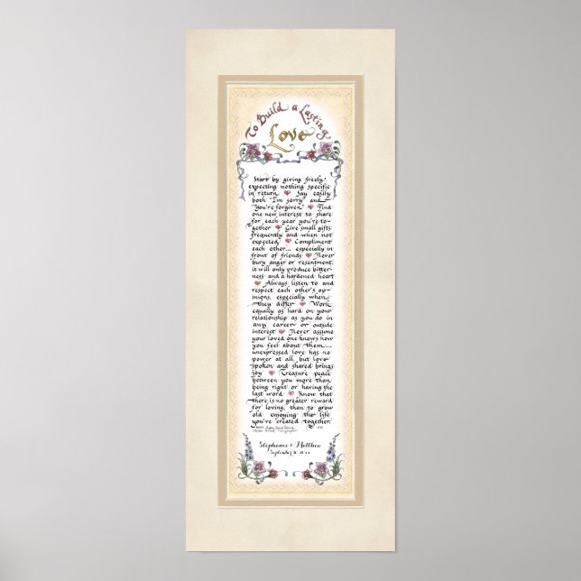 Póster 8 x 20 Para Construir un Amor Duradero Bronceado M (Frente)