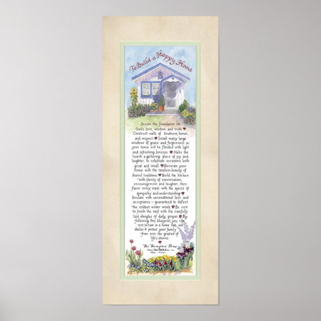 Póster 8 x 20 To Build a Happy Home, Parchment Mint (Frente)