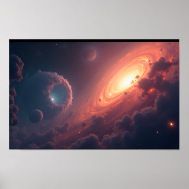 Póster 8K Multiverse Horizons: Milky Way & Parallel Dimen (Frente)