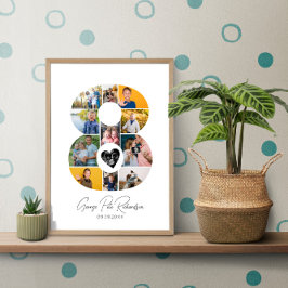 Póster 8th Birthday Photo Collage Poster Keepsake
