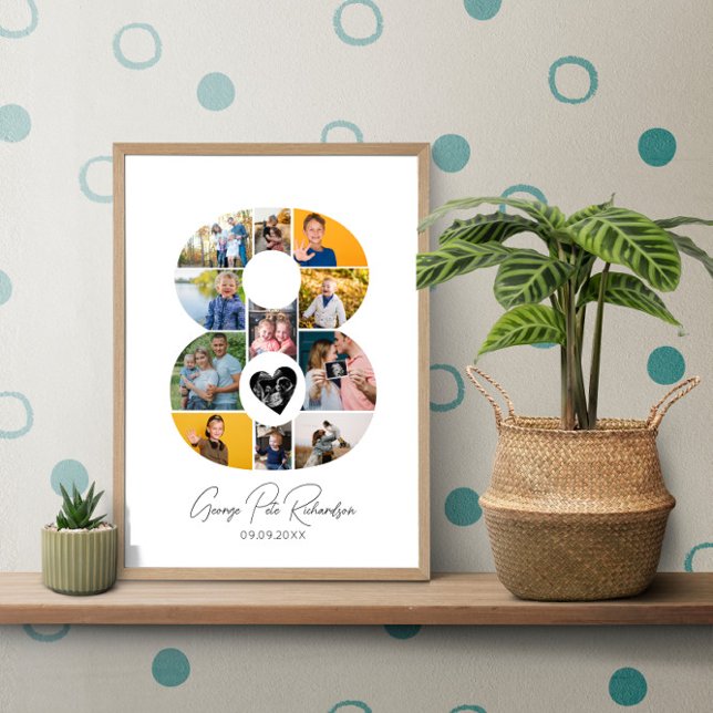 Póster 8th Birthday Photo Collage Poster Keepsake (Subido por el creador)