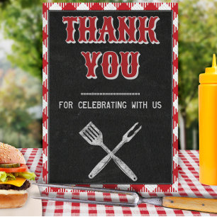 Póster 8x10 BBQ Aniversario de la Mesa Gracias Rótulo