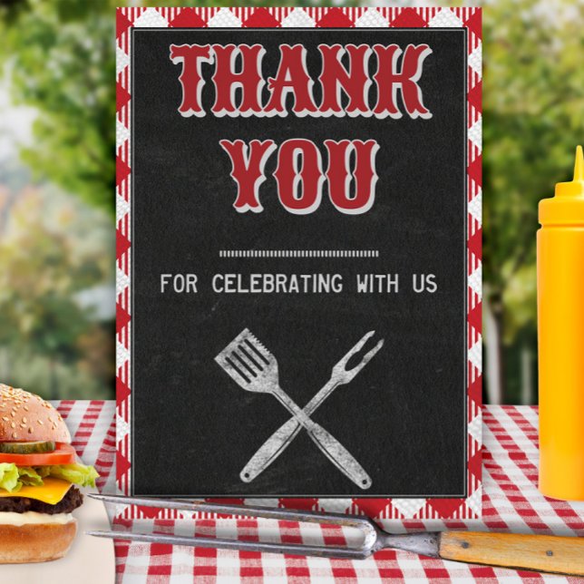 Póster 8x10 BBQ Aniversario de la Mesa Gracias Rótulo (Subido por el creador)