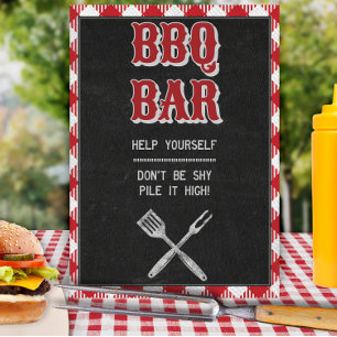 Póster 8x10 BBQ BBQ Birthday BQ Bar Table Rótulo