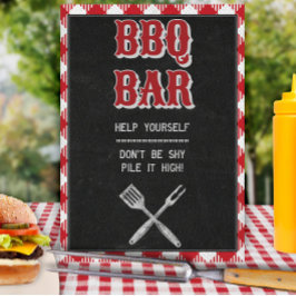 Póster 8x10 BBQ BBQ Birthday BQ Bar Table Rótulo
