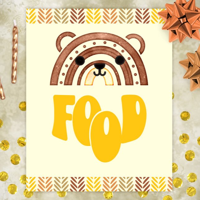 Póster 8x10 Estación de alimentos Boho Woodland Bear Cump (Subido por el creador)