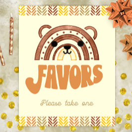 Póster 8x10 Favoritos Cumpleaños Boho Bosque Oso