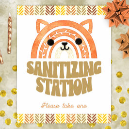 Póster 8x10 Sanitizer Station Boho Woodland Fox Birthday