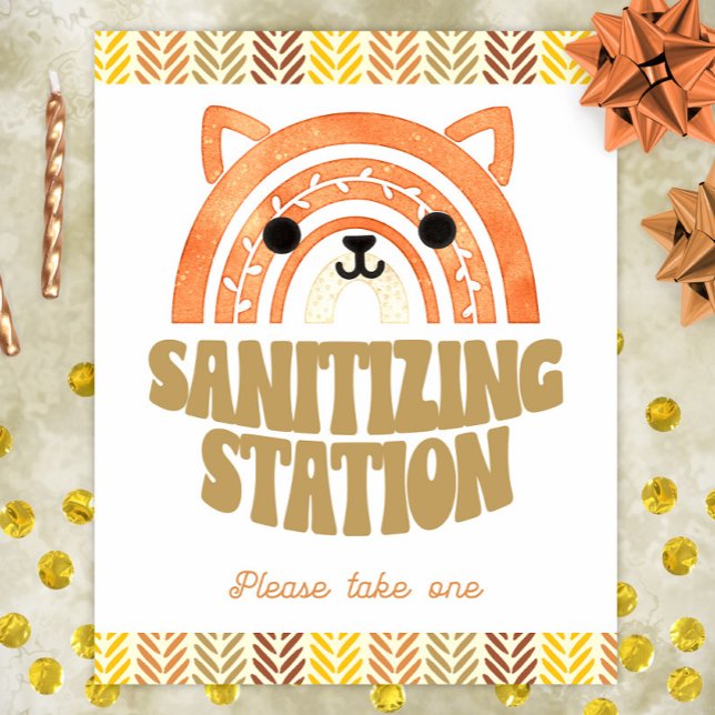 Póster 8x10 Sanitizer Station Boho Woodland Fox Birthday (Subido por el creador)