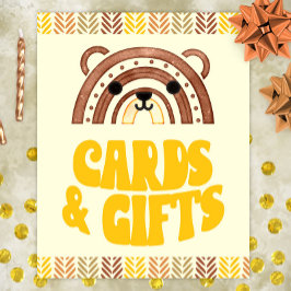 Póster 8x10 Tarjetas y regalos Boho Woodland Bear Cumplea