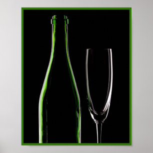 Póster 8X10 Wine Bottle and Glasses Wall Art