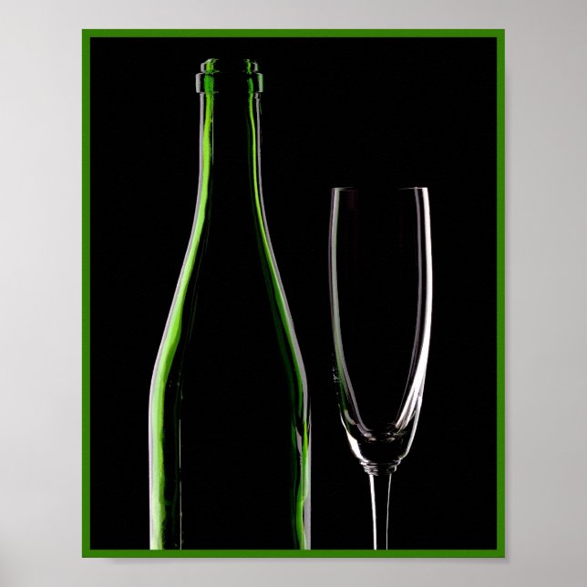 Póster 8X10 Wine Bottle and Glasses Wall Art (Frente)