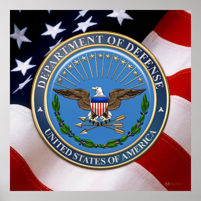 Póster [900] Emblema del Departamento de Defensa de los E (Frente)