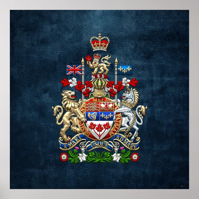 Póster [900] Escudo de armas del Canadá [3D] (Frente)