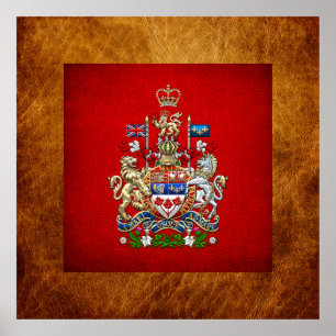 Póster [900] Escudo de armas del Canadá [3D]