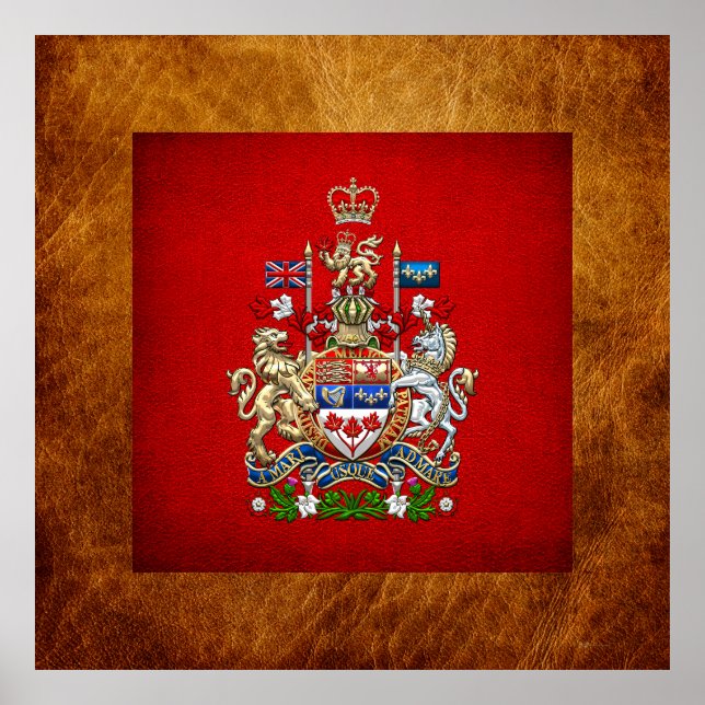 Póster [900] Escudo de armas del Canadá [3D] (Frente)