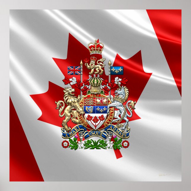 Póster [900] Escudo de armas del Canadá [3D] (Frente)