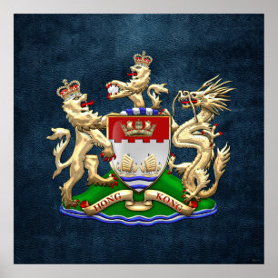 Póster [900] Escudo de armas histórico de Hong Kong 1959-