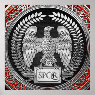 Póster [901] Águila imperial romana plateada