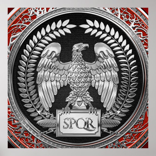 Póster [901] Águila imperial romana plateada (Frente)