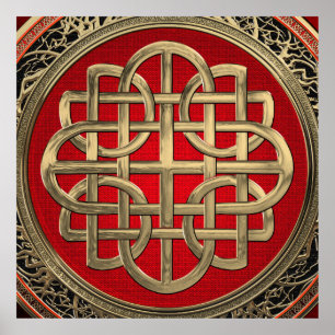 Póster [901] Cruz Sacra del Knot de oro celta