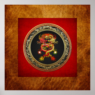 Póster [901] Dragones rojos y amarillos