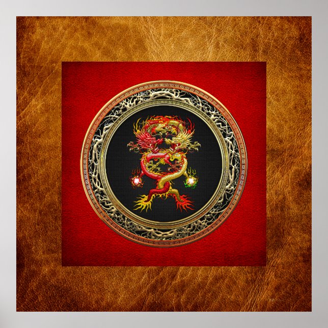 Póster [901] Dragones rojos y amarillos (Frente)