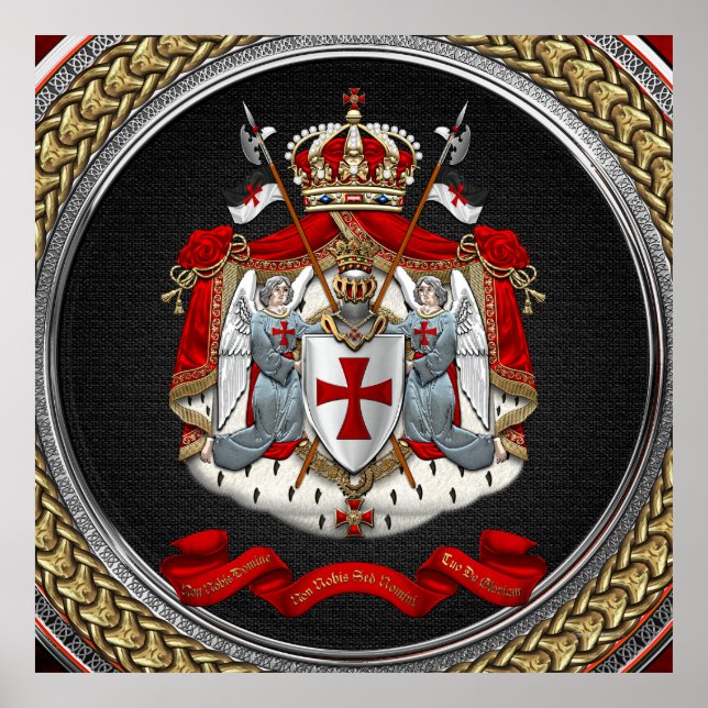 Póster [901] Escudo de armas templario de los caballeros (Frente)