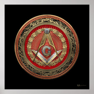 Póster [901] Master Mason - Gold Square & Compass