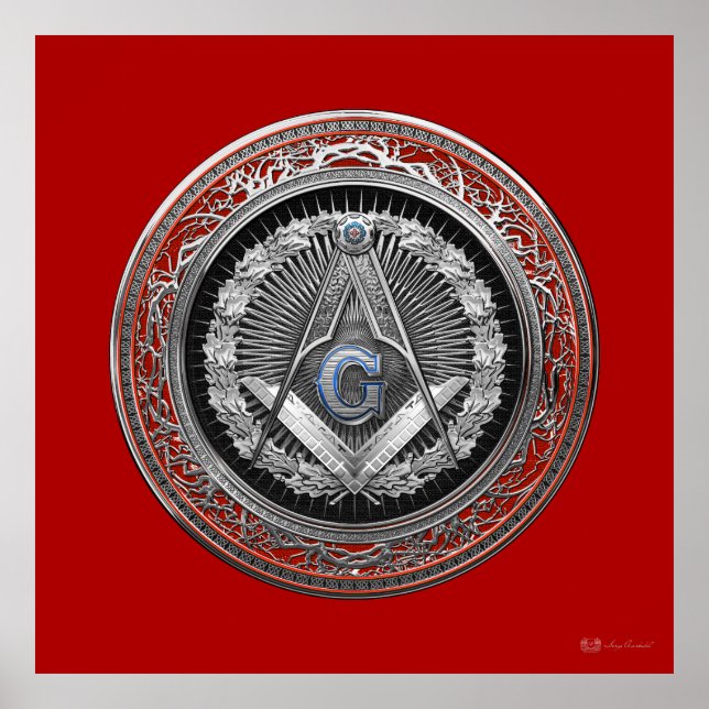 Póster [901] Master Mason - Silver Square & Compass (Frente)