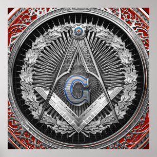 Póster [901] Master Mason - Silver Square & Compass